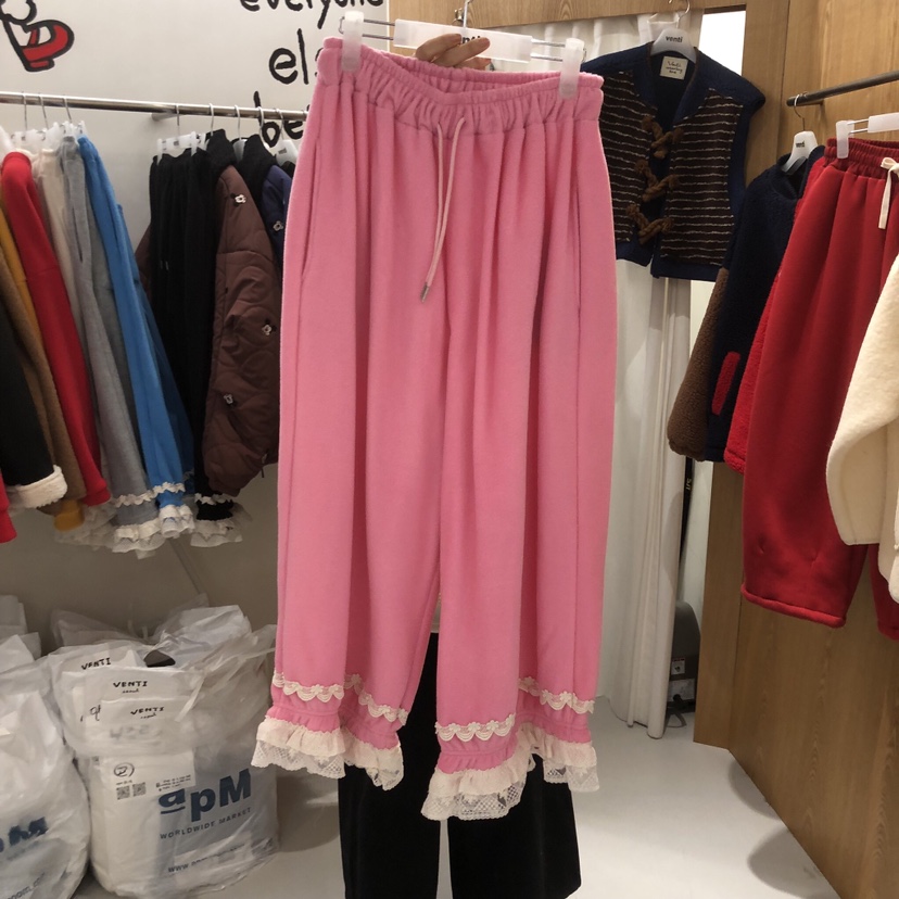 VENTI東大門㊣直郵女士新品熱賣人氣25秋冬休閑休閑褲加絨蕾絲VENTI休閑褲圖色4
