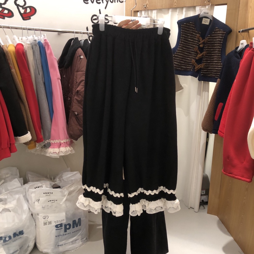 VENTI東大門㊣直郵女士新品熱賣人氣25秋冬休閑休閑褲加絨蕾絲VENTI休閑褲圖色5