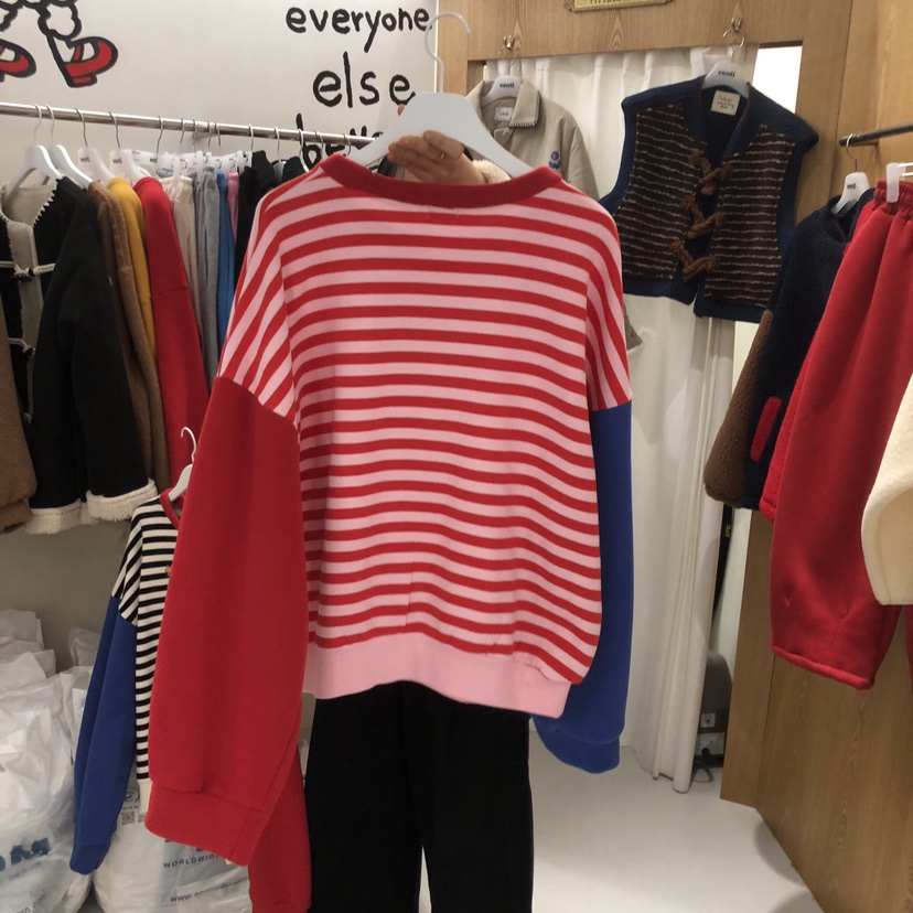 VENTI韓國直郵㊣女士新品時尚職業25秋冬衛衣斜紋布加絨羊毛VENTI衛衣