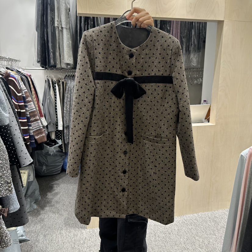 NAPKIN韓國代購㊣女裝新款真品時尚休閑推薦職業中長款大衣NAPKIN中長款大衣圖色1