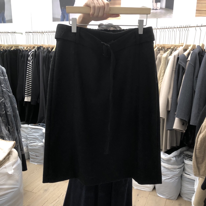 MOI-A韓國代購㊣女裝新品時尚休閑職業半身裙中短裙含腰帶MOI-A半身裙/中短裙圖色2
