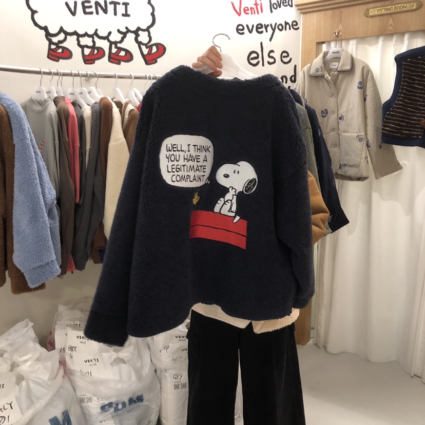 VENTI東大門㊣代購女裝新款25秋冬真品熱賣時尚夾克史努比抓絨VENTI夾克