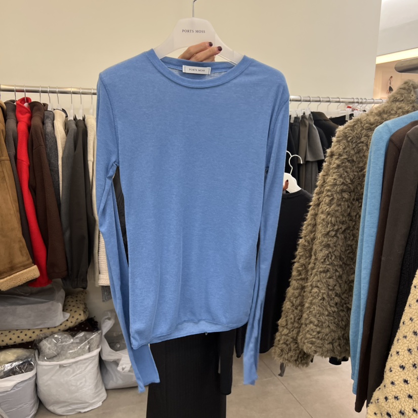 PORTS MOSS韓國代購㊣女裝新款時尚真品25秋冬推薦長袖T恤PORTS MOSS長袖T恤圖色1