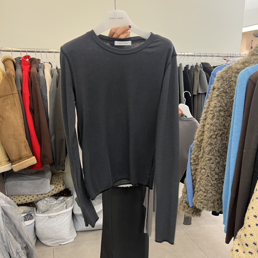 PORTS MOSS韓國代購㊣女裝新款時尚真品25秋冬推薦長袖T恤PORTS MOSS長袖T恤圖色2
