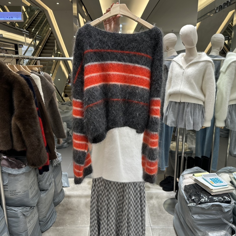 XPARTY東大門㊣代購女士新品職業時尚休閑人氣針織衫馬海毛XPARTY針織衫