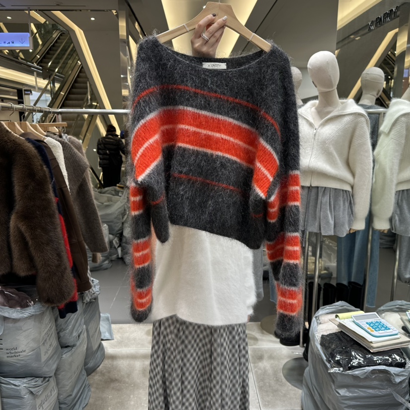 XPARTY東大門㊣代購女士新品職業時尚休閑人氣針織衫馬海毛XPARTY針織衫圖色1