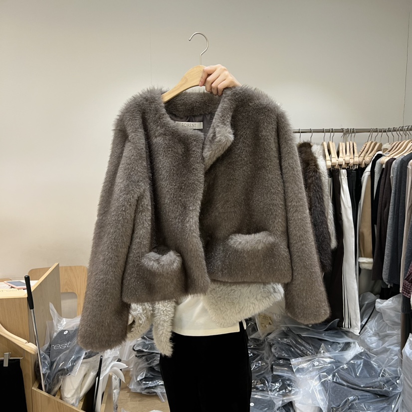 FOREST韓國代購㊣女士新品真品25秋冬時尚人氣職業短款大衣FOREST短款大衣圖色2