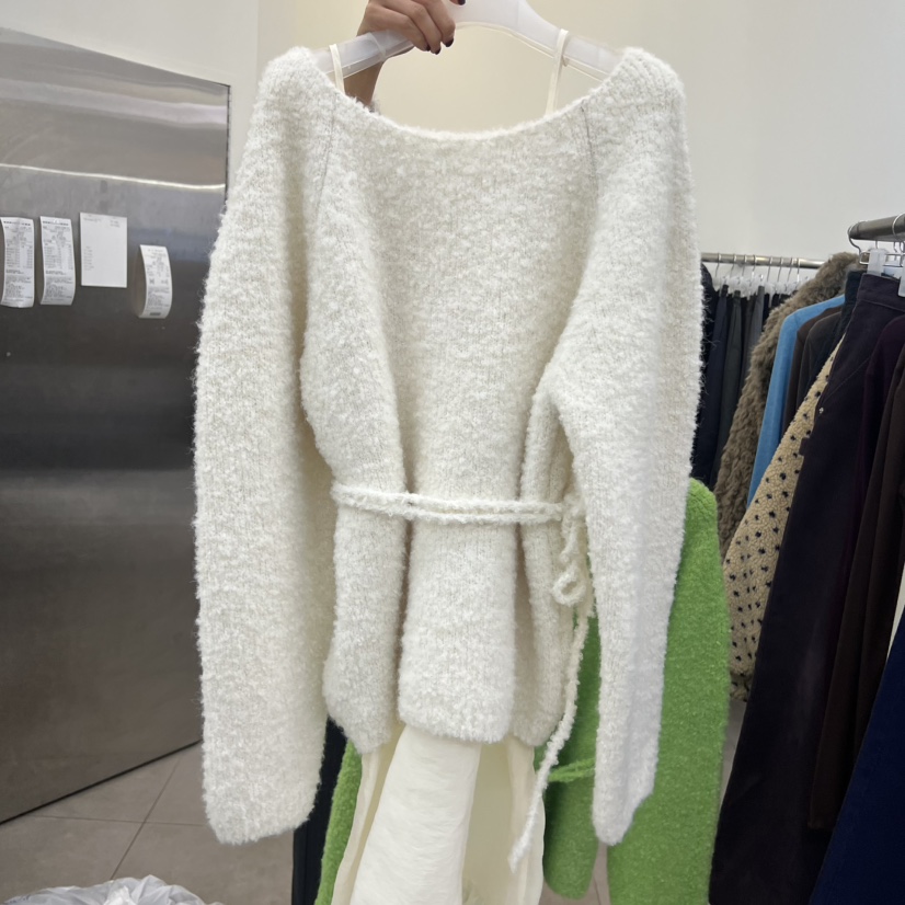 PORTS MOSS韓國直郵㊣女裝新品25秋冬職業真品休閑毛衣含腰帶PORTS MOSS毛衣圖色2