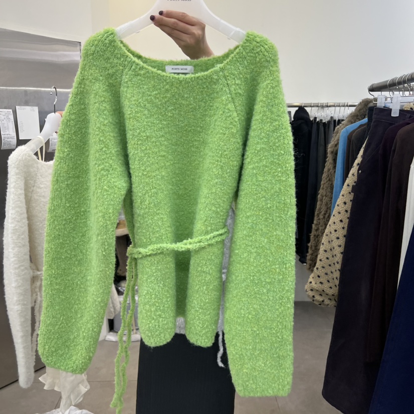PORTS MOSS韓國直郵㊣女裝新品25秋冬職業真品休閑毛衣含腰帶PORTS MOSS毛衣圖色3