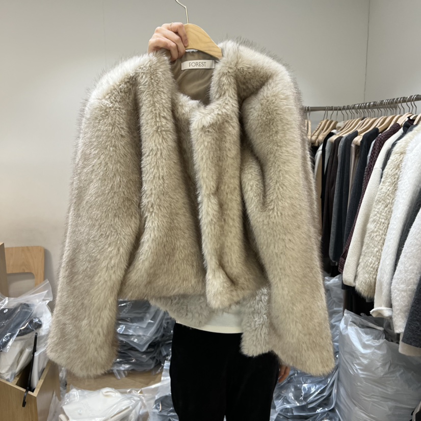 FOREST東大門㊣直郵女裝新品推薦職業人氣時尚短款大衣皮草FOREST短款大衣圖色1
