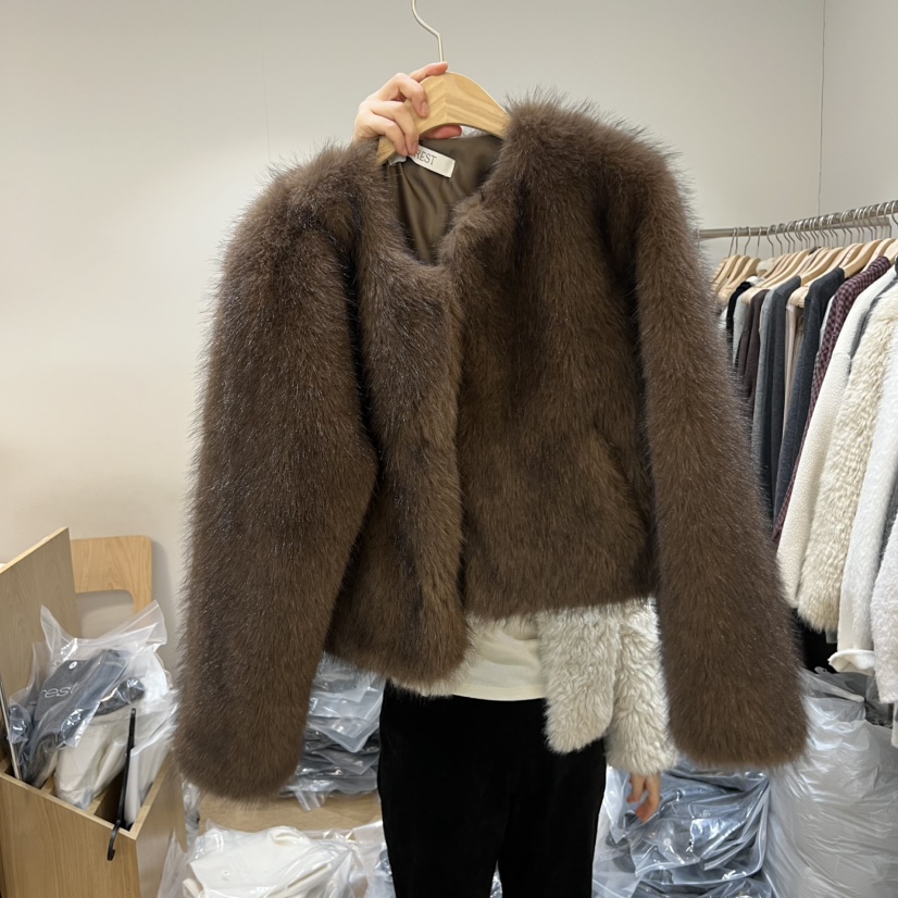 FOREST東大門㊣直郵女裝新品推薦職業人氣時尚短款大衣皮草FOREST短款大衣圖色2