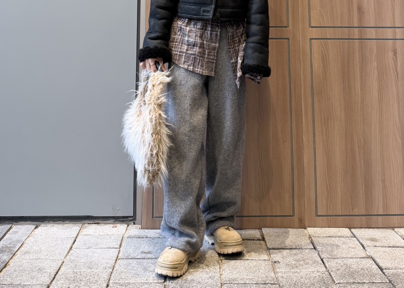 CURVY韓國代購㊣女士新款時尚推薦休閑職業25秋冬休閑褲羊毛CURVY休閑褲