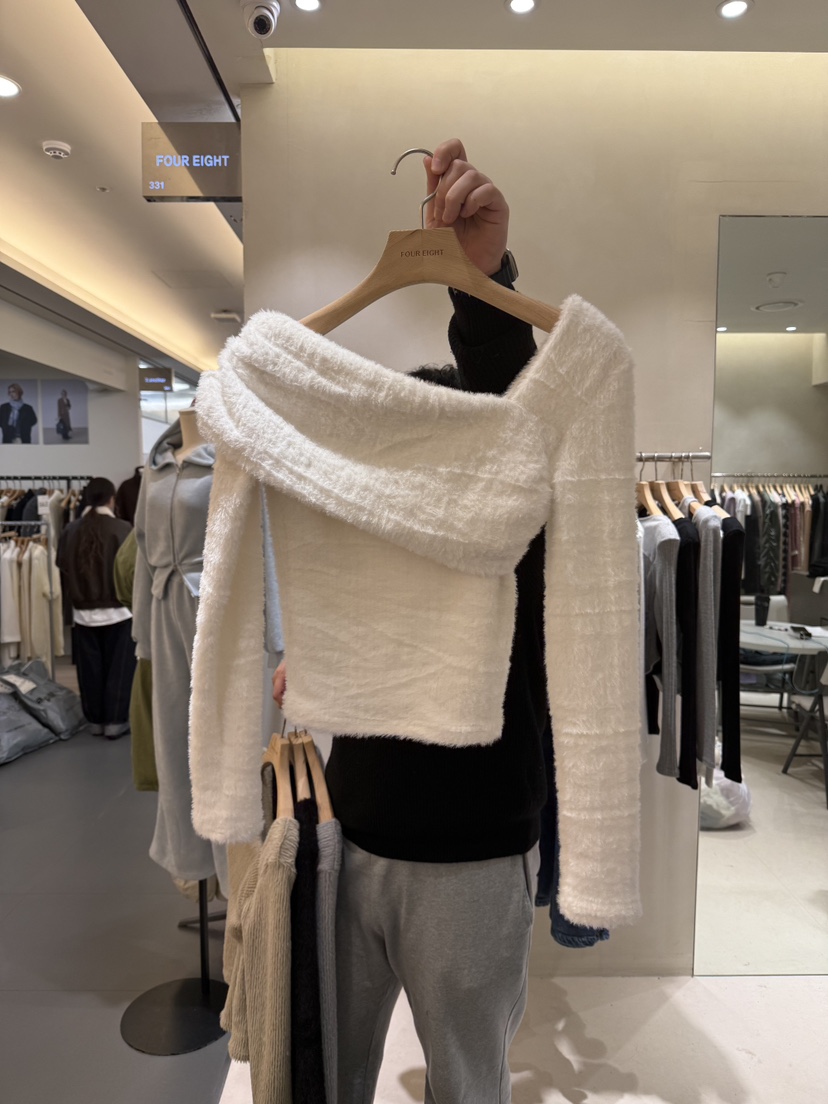 FOUREIGHT東大門㊣代購女裝新品25秋冬職業推薦熱賣針織衫褶皺FOUR EIGHT針織衫