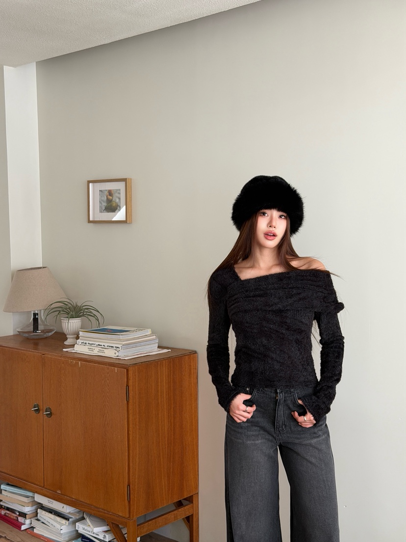 FOUREIGHT東大門㊣代購女裝新品25秋冬職業推薦熱賣針織衫褶皺FOUR EIGHT針織衫