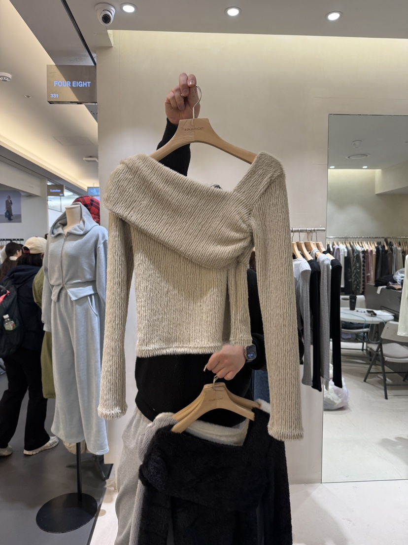 FOUREIGHT東大門㊣代購女裝新品25秋冬職業推薦熱賣針織衫褶皺FOUR EIGHT針織衫圖色2