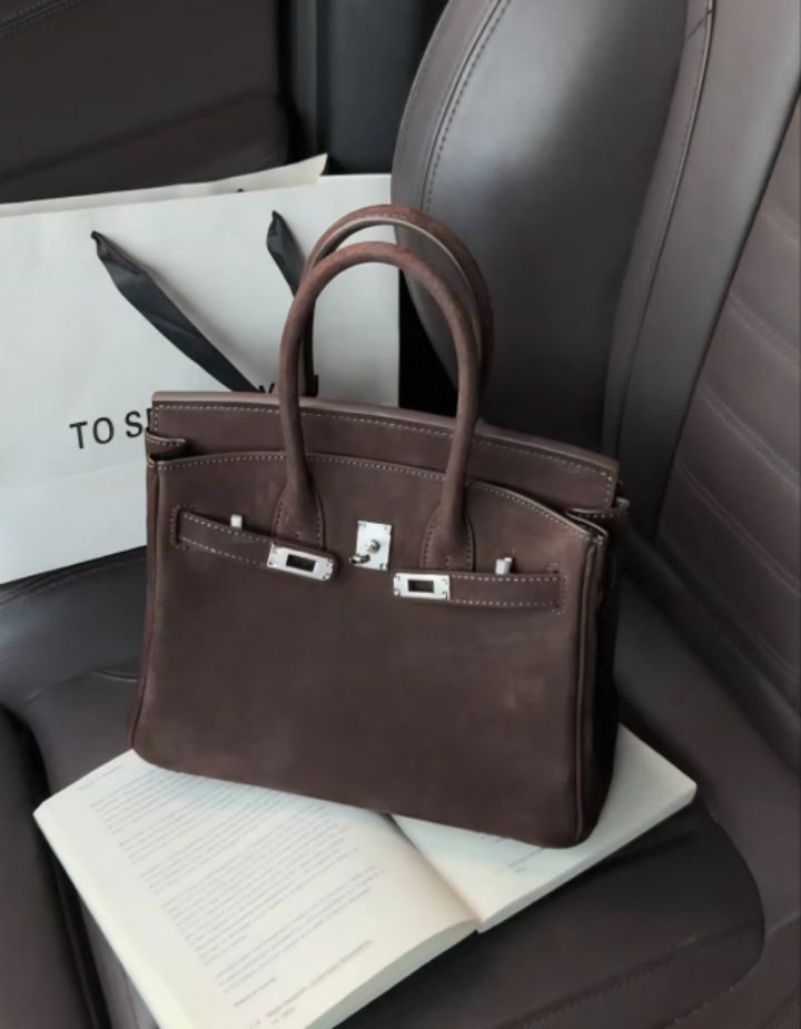 TROUVAILLE韓國代購㊣女士新品職業時尚人氣手提包絨面革牛皮TROUVAILLE手提包