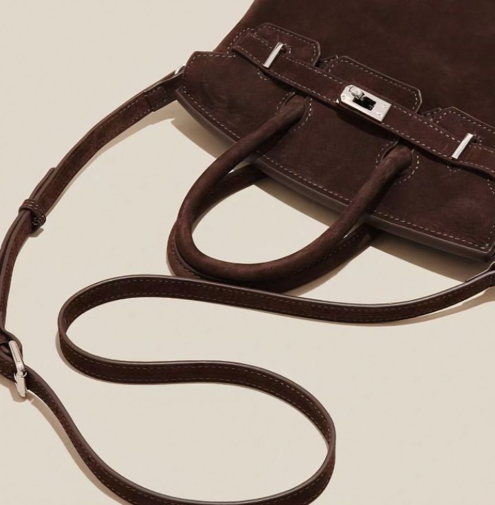 TROUVAILLE韓國代購㊣女士新品職業時尚人氣手提包絨面革牛皮TROUVAILLE手提包