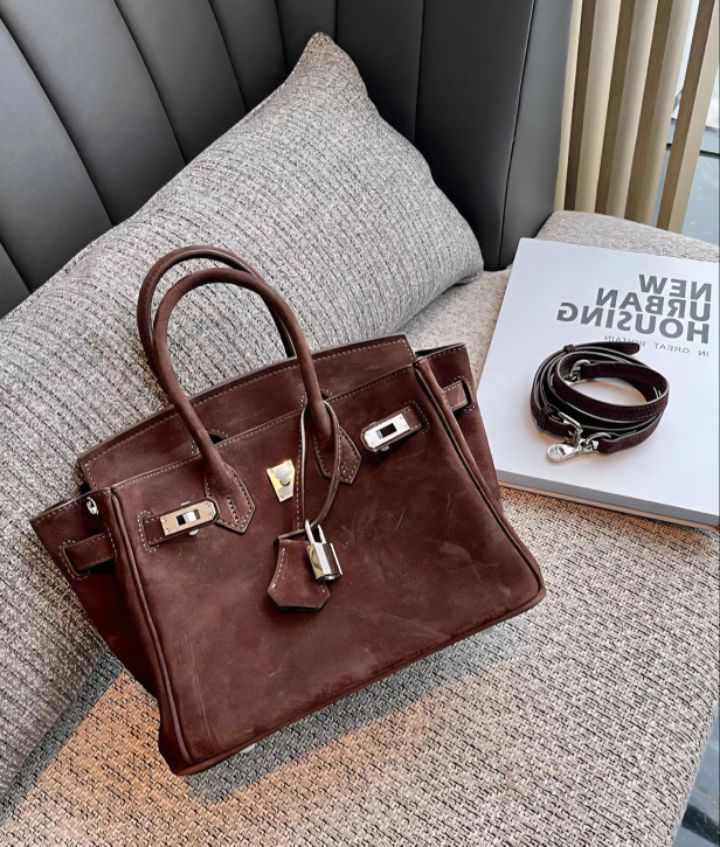 TROUVAILLE韓國代購㊣女士新品職業時尚人氣手提包絨面革牛皮TROUVAILLE手提包