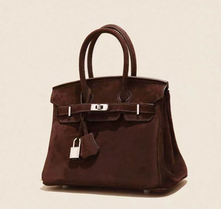 TROUVAILLE韓國代購㊣女士新品職業時尚人氣手提包絨面革牛皮TROUVAILLE手提包圖色1