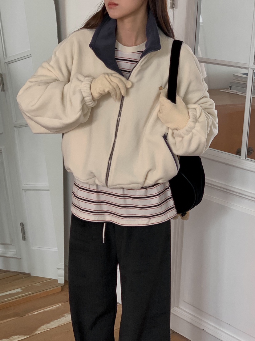 FORMSTUDIO東大門㊣直郵女士新品休閑熱賣推薦時尚衛衣拉鏈絨FORMSTUDIO衛衣圖色2