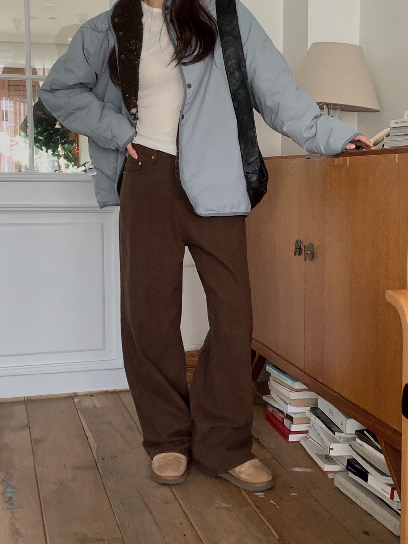 FORMSTUDIO韓國代購㊣女士新品25秋冬熱賣時尚休閑褲人字紋FORMSTUDIO休閑褲