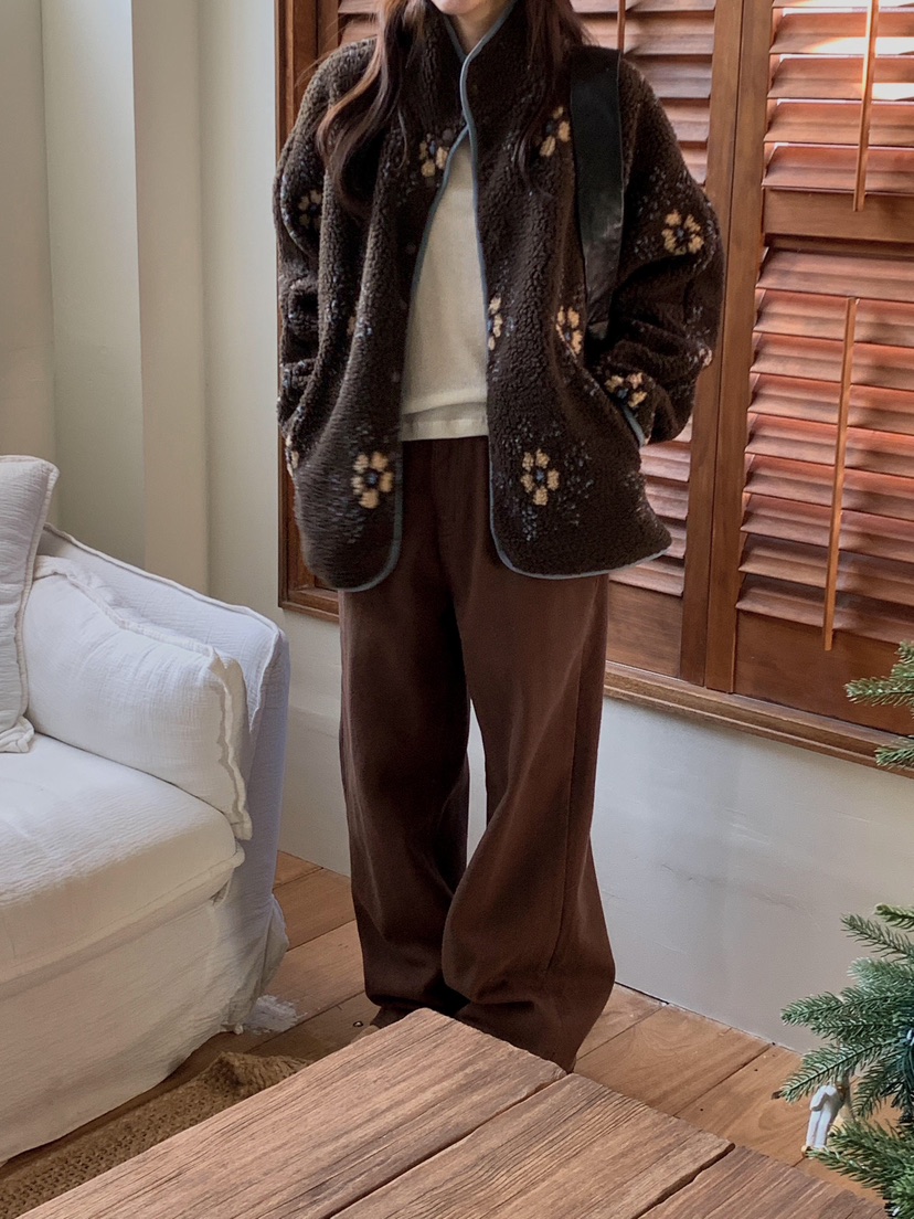 FORMSTUDIO韓國代購㊣女士新品25秋冬熱賣時尚休閑褲人字紋FORMSTUDIO休閑褲