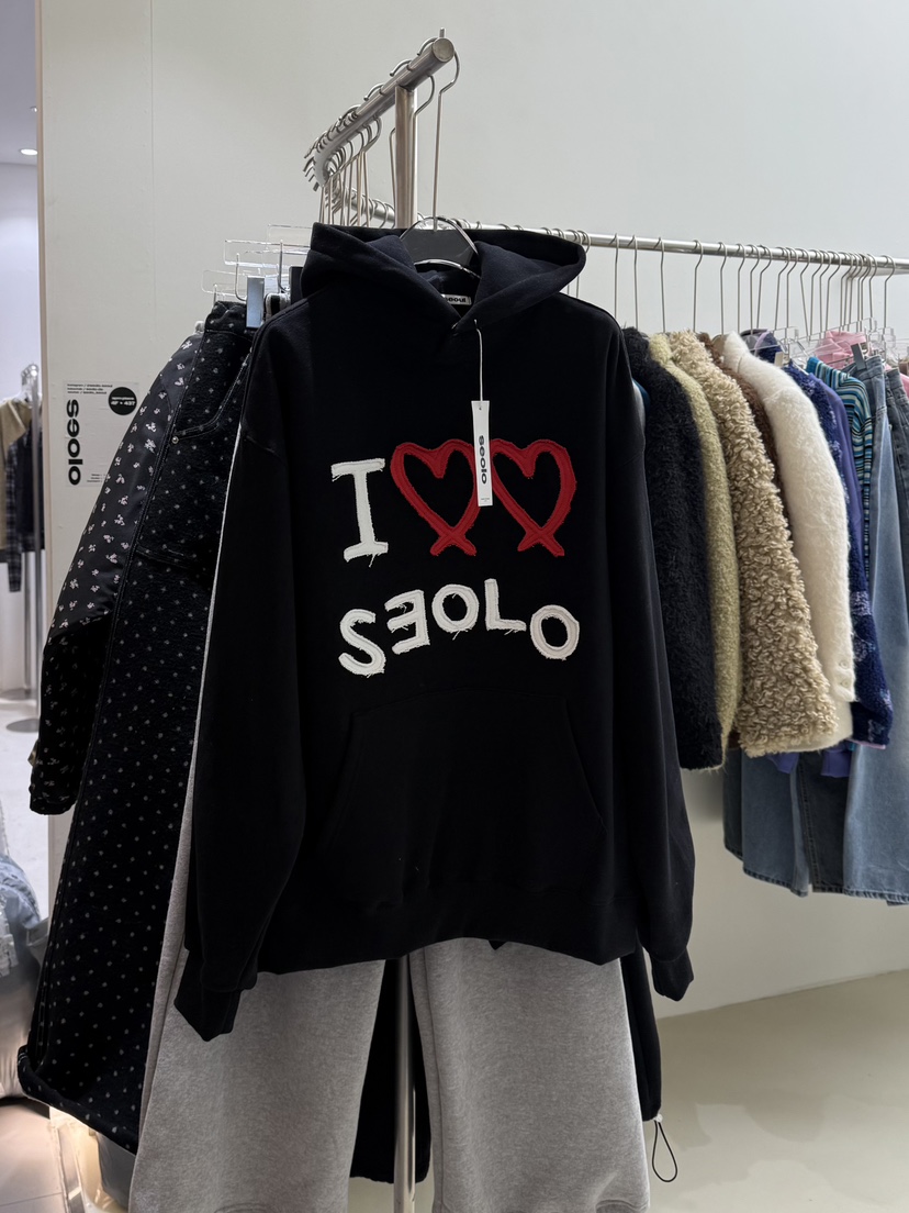 SEOLO東大門㊣直郵女裝新款推薦時尚人氣休閑25秋冬衛衣兜帽Seolo seoul衛衣圖色2