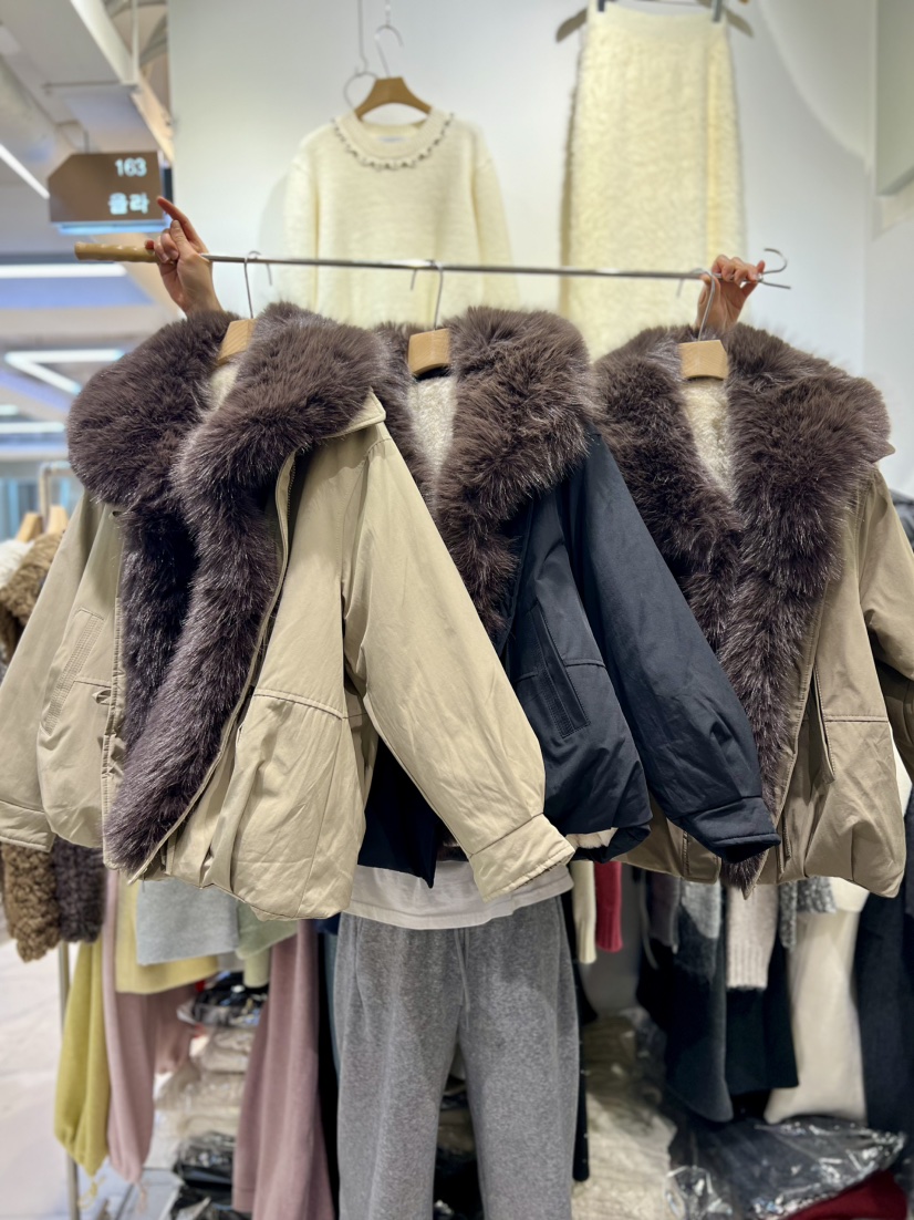 OLA韓國直郵㊣女裝新品休閑時尚25秋冬人氣熱賣長款棉服圍巾mellor/OLA長款棉服