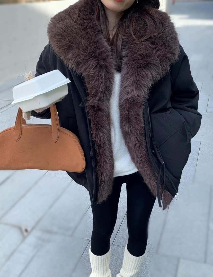 OLA韓國直郵㊣女裝新品休閑時尚25秋冬人氣熱賣長款棉服圍巾mellor/OLA長款棉服