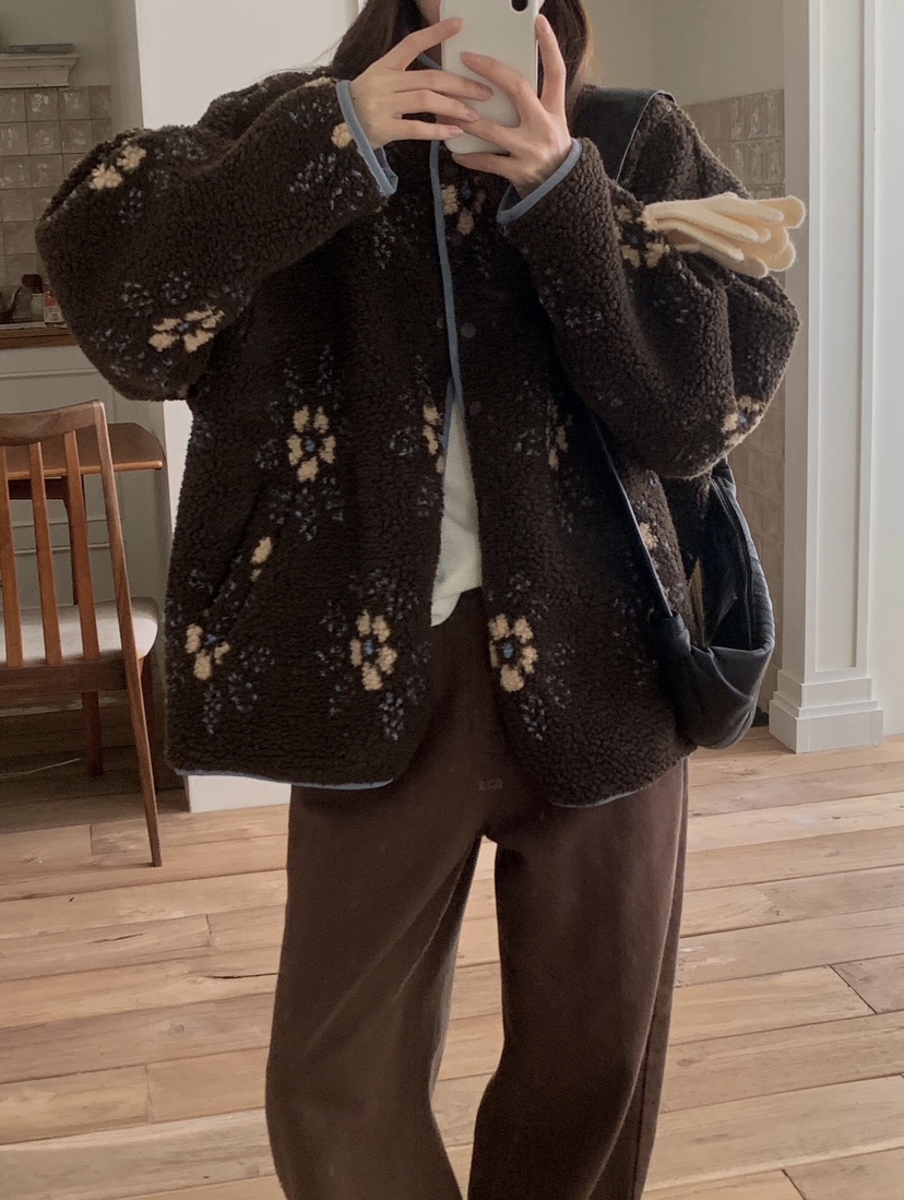 FORMSTUDIO韓國直郵㊣女裝新品推薦時尚熱賣夾克兩面穿花朵FORMSTUDIO夾克