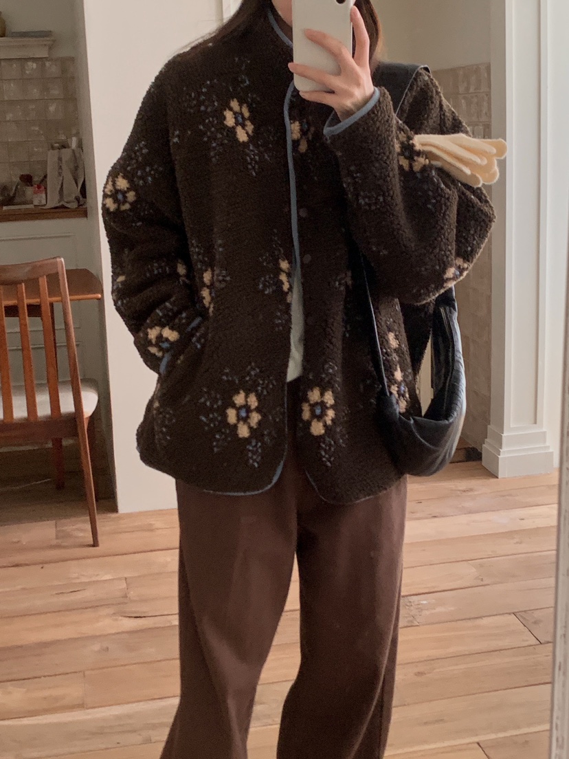 FORMSTUDIO韓國直郵㊣女裝新品推薦時尚熱賣夾克兩面穿花朵FORMSTUDIO夾克