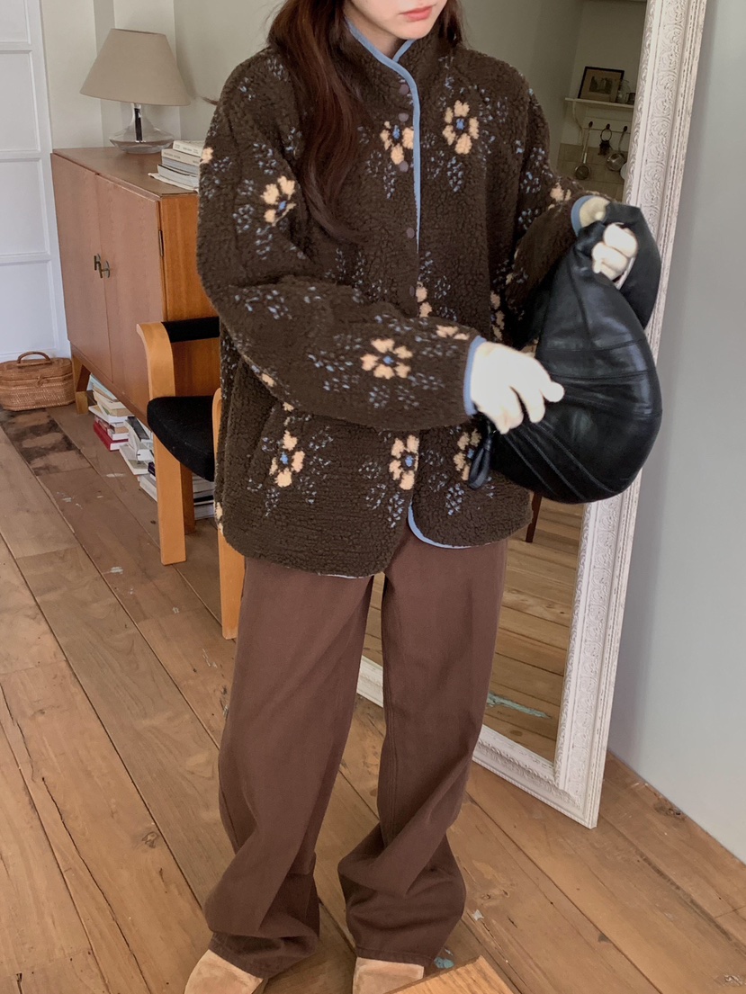 FORMSTUDIO韓國直郵㊣女裝新品推薦時尚熱賣夾克兩面穿花朵FORMSTUDIO夾克