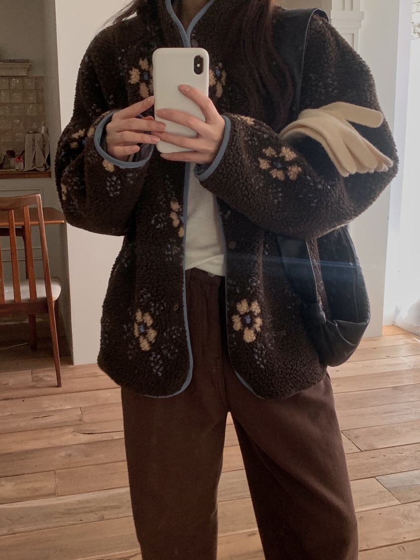 FORMSTUDIO韓國直郵㊣女裝新品推薦時尚熱賣夾克兩面穿花朵FORMSTUDIO夾克