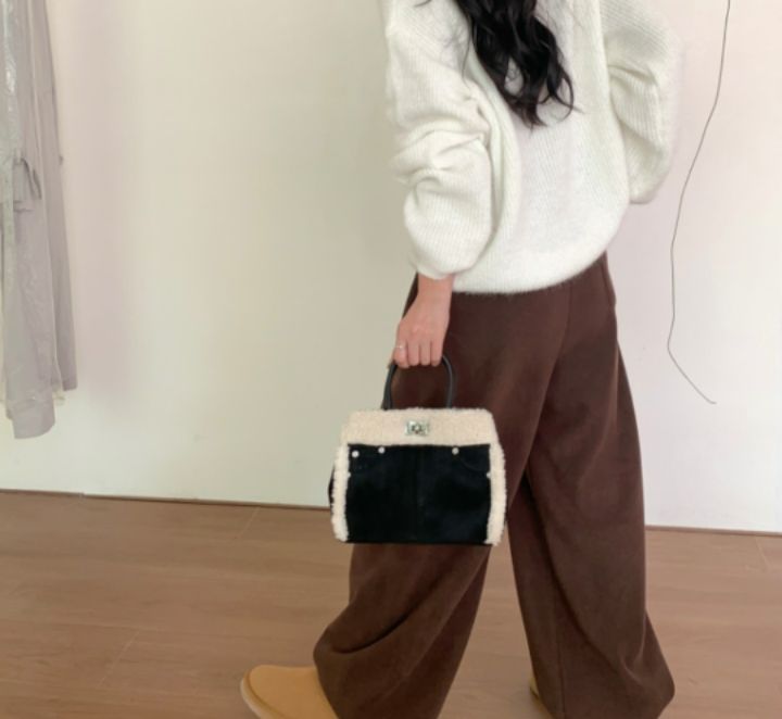 TROUVAILLE韓國代購㊣女士新品時尚熱賣25秋冬休閑單肩斜跨包TROUVAILLE單肩/斜跨包