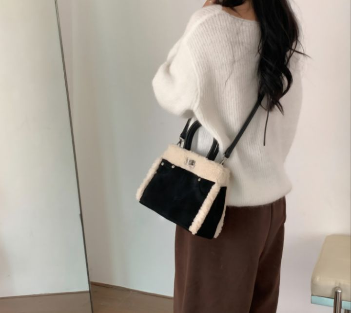 TROUVAILLE韓國代購㊣女士新品時尚熱賣25秋冬休閑單肩斜跨包TROUVAILLE單肩/斜跨包圖色1