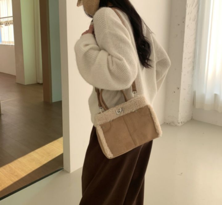 TROUVAILLE韓國代購㊣女士新品時尚熱賣25秋冬休閑單肩斜跨包TROUVAILLE單肩/斜跨包圖色2