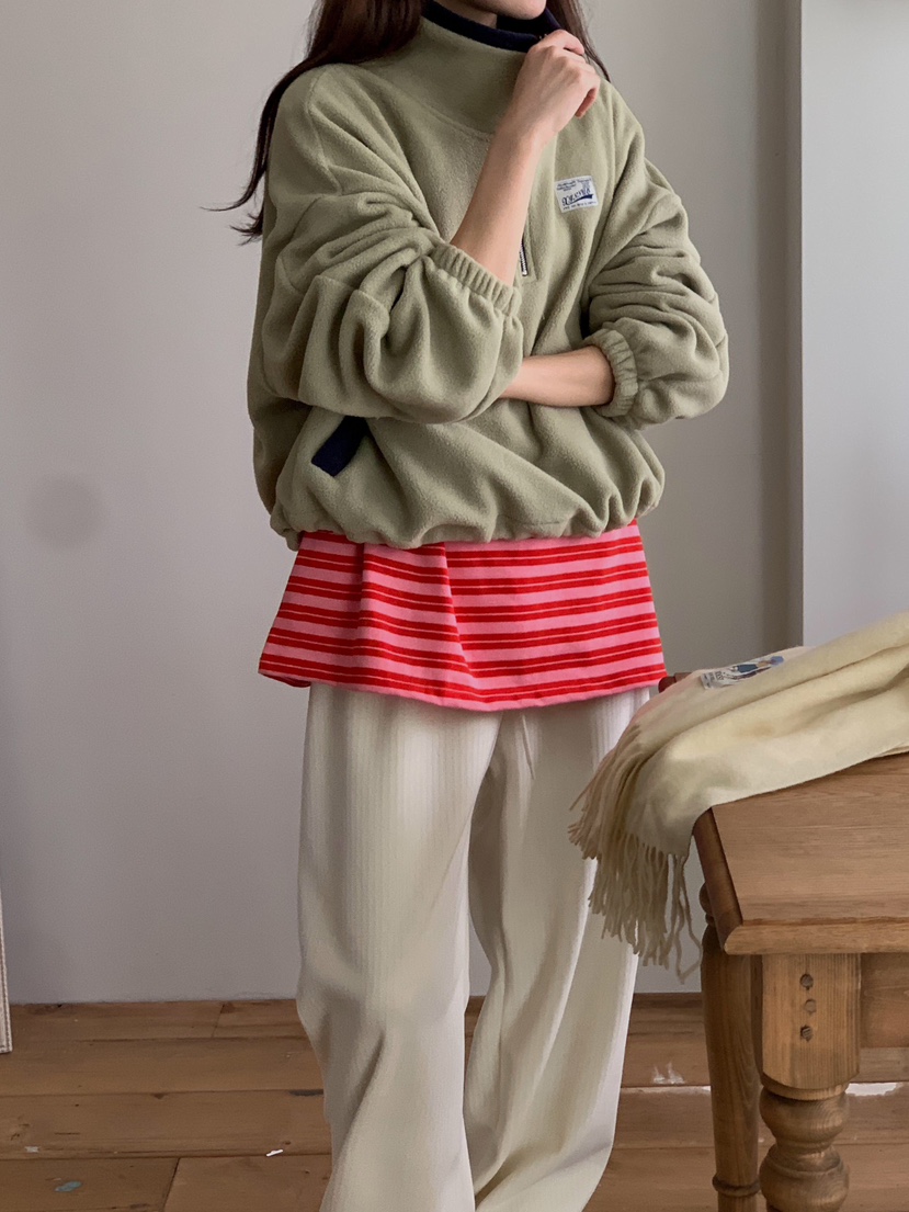 FORMSTUDIO韓國直郵㊣女士新款25秋冬熱賣衛衣喇叭形抓絨拉鏈FORMSTUDIO衛衣