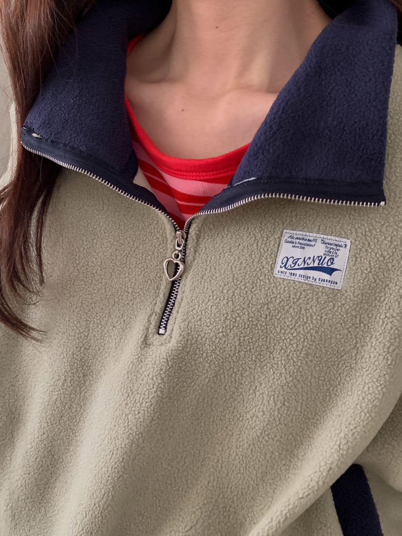 FORMSTUDIO韓國直郵㊣女士新款25秋冬熱賣衛衣喇叭形抓絨拉鏈FORMSTUDIO衛衣