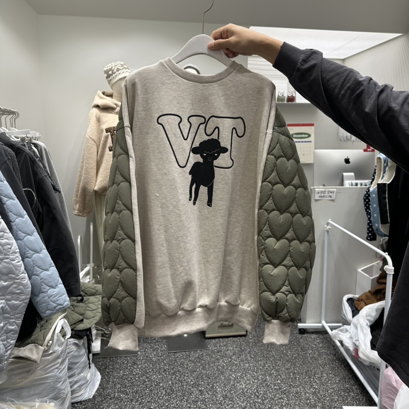 VINTAGE 888東大門㊣實拍女裝新品熱賣職業休閑衛衣加絨絎縫VINTAGE888/TRIPLE EIGHT衛衣圖色1