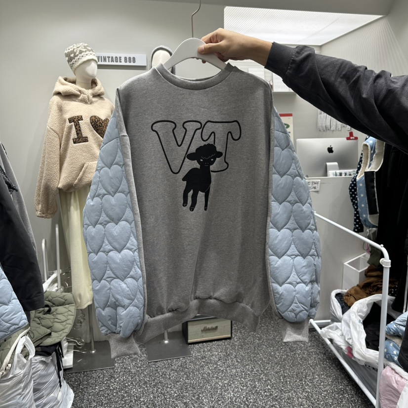 VINTAGE 888東大門㊣實拍女裝新品熱賣職業休閑衛衣加絨絎縫VINTAGE888/TRIPLE EIGHT衛衣圖色2