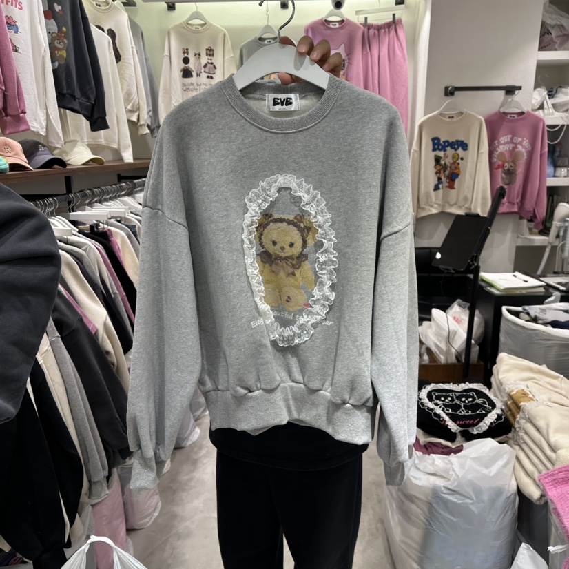 EVE東大門㊣直郵女裝新款25秋冬時尚人氣推薦職業熱賣衛衣加絨EVE衛衣圖色2