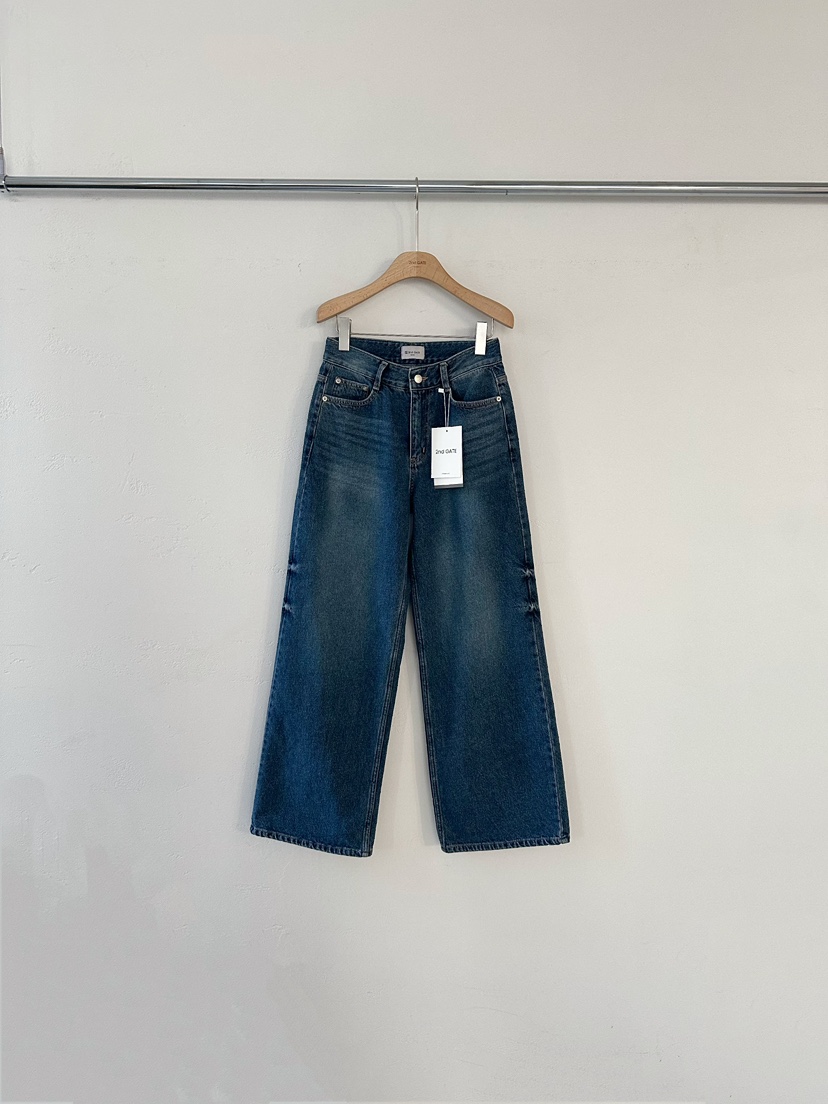 2ND GATE韓國直郵㊣女士新品25秋冬推薦休閑人氣牛仔褲拉絨2ND GATE牛仔褲圖色1