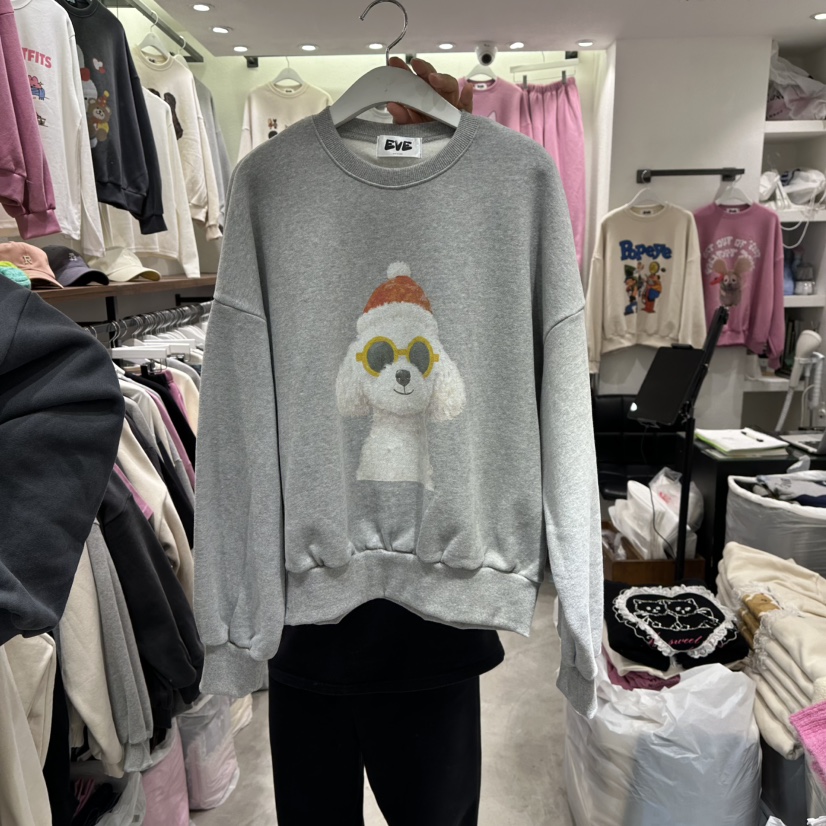 EVE東大門㊣代購女裝新款25秋冬職業休閑推薦人氣熱賣衛衣加絨EVE衛衣圖色3