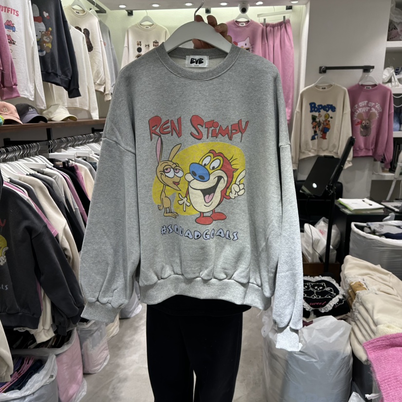 EVE東大門㊣代購女裝新款熱賣時尚人氣職業25秋冬休閑衛衣加絨EVE衛衣圖色2