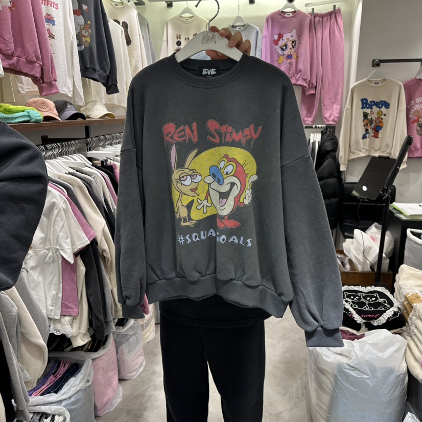 EVE東大門㊣代購女裝新款熱賣時尚人氣職業25秋冬休閑衛衣加絨EVE衛衣圖色3