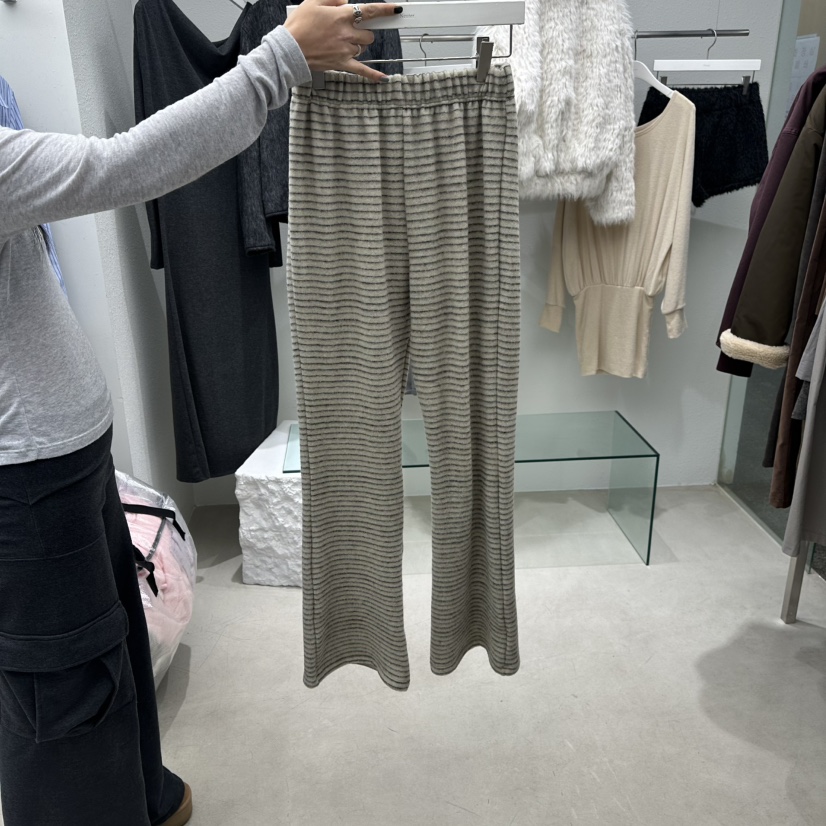 NEUTER韓國直郵㊣女裝新品時尚推薦熱賣25秋冬職業休閑褲條紋NEUTER休閑褲圖色1