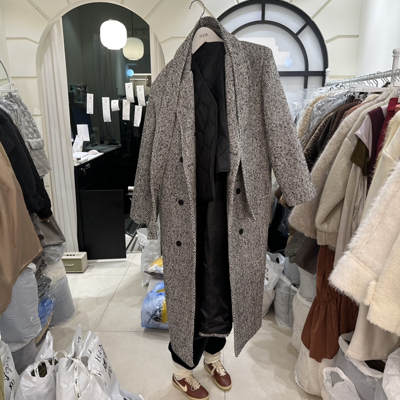 EGG IS東大門㊣直郵女士新款職業休閑推薦25秋冬套裝人字紋套裝EGG IS套裝圖色2