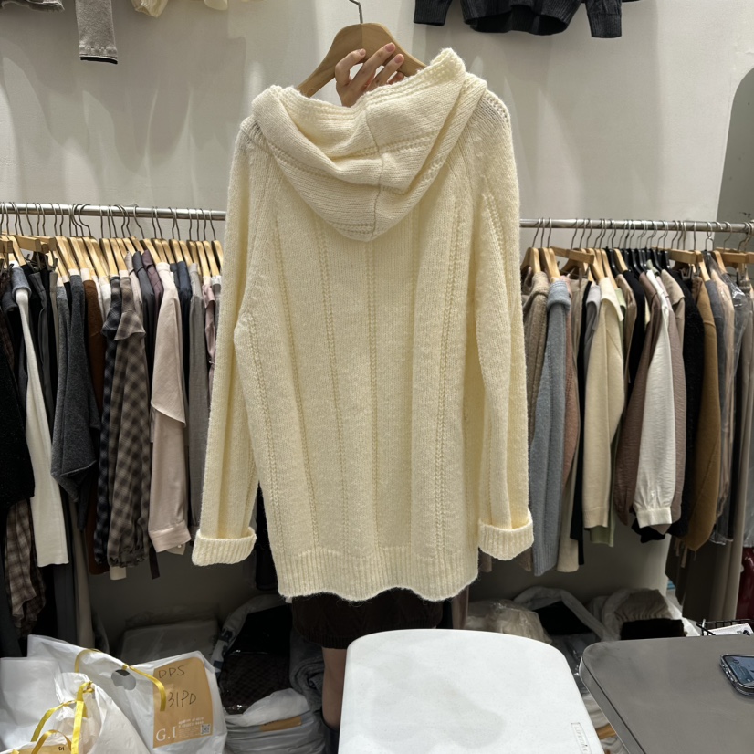 G.I-L韓國代購㊣女裝新款休閑職業25秋冬時尚針織衫Sale兜帽G.I-L針織衫