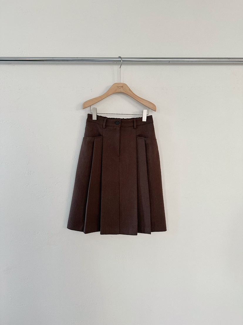 2ND GATE東大門㊣直郵女士新款25秋冬熱賣休閑半身裙中短裙2ND GATE半身裙/中短裙圖色2棕色