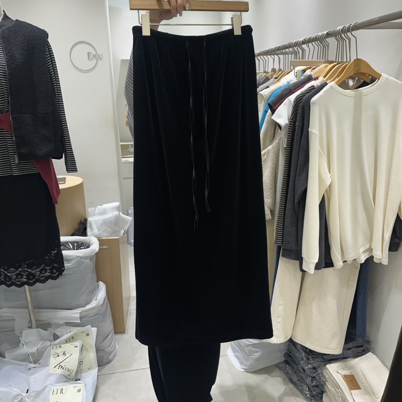 EN.U東大門㊣代購女士新品職業休閑人氣25秋冬熱賣推薦長裙EN.U長裙圖色2黑色